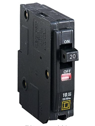 Single-pole 20 amp circuit breaker