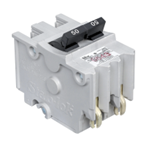 A white Double Pole Electrical Breaker