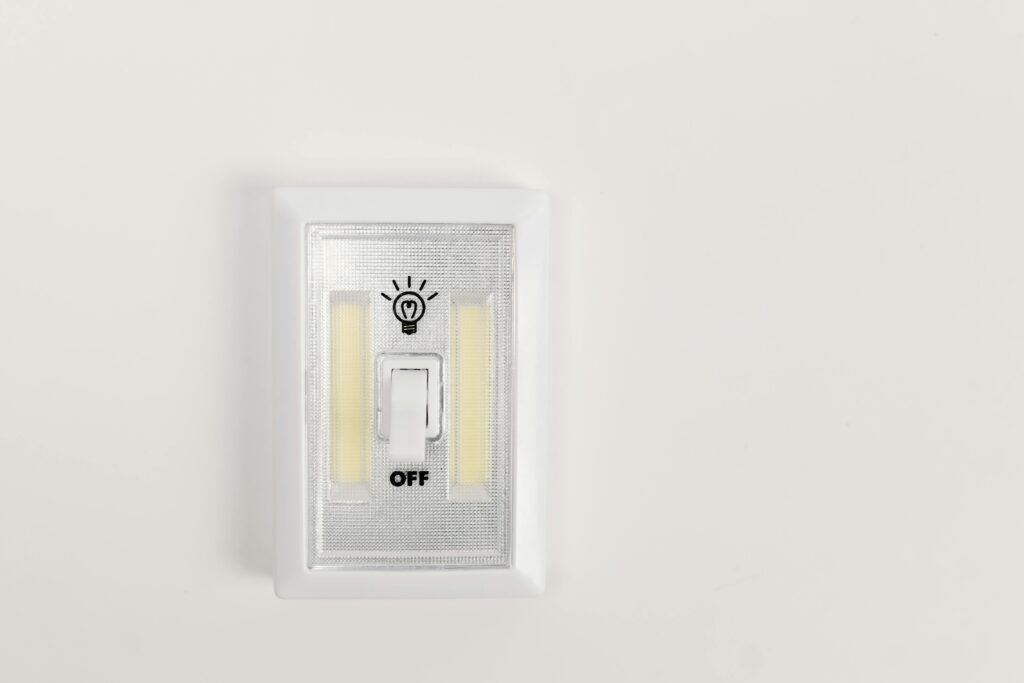 A light switch on a wall