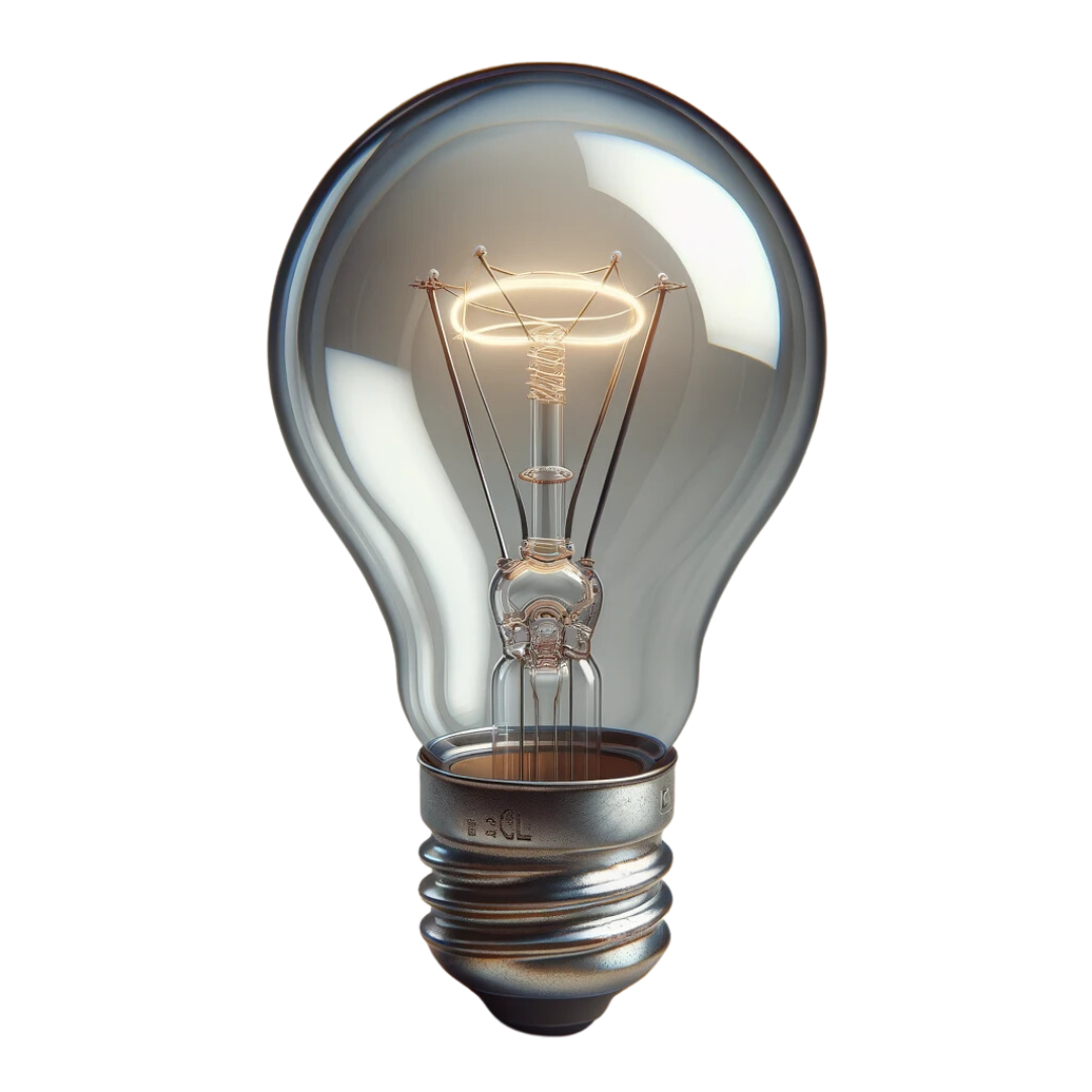 A Incandescent Light Bulb with a filament