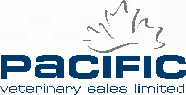 Logo of Pacific Veterinary Sales Limited, featuring a stylized maple leaf above the company name in premium blue text.