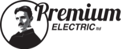 Company logo with a vintage-style illustration of a man with a mustache and the text "Premium Electric ltd." clearly representing Premium Electric’s timeless quality.